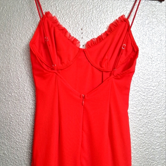 Angel Biba Boutique Cherry Red Princess Cut Mini Dress Size S - Picture 2 of 11